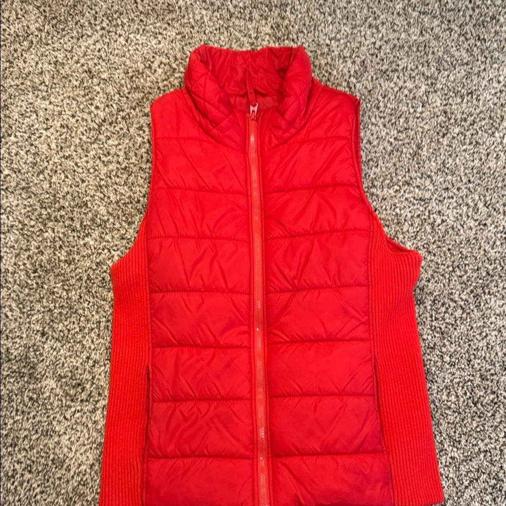 American Eagle Outfitters Red Quilted Vest